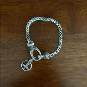 Silver peace sign bracelet